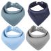 Hanmir triangular cloth Baby bibs baby cotton musselin neckercheck drool bib baby with 2 adjustable snap knob bib soft spitting towel for young and girl (4 pieces)