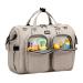 Pomelo Best diaper bag with waterproof diaper pad and 2 strollers hook adjustable shoulder strap multifunctional shoulder bag travel bag for beige on the way