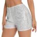 Duohropke Women's Metallic Hot Pants - High Waist Sequin Glitter Shorts for Dance Disco Carnival - Buy Online on GoSupps.com