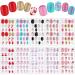 240 Pieces Children False Nails Kids Girls Press on Short Artificial Fake Nails Cute Pre Glue Full Cover Acrylic Nail Tip Kit for Children Little Girls Nail Decoration, 10 Boxes (Pink Flower) Floral