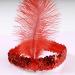 Shop Tseenyi Boho Elastic Sequins Headband for Women & Girls | Red Feather Hair Tie Jewelry | Perfect for Christmas & Stage Performances - Buy Online on GoSupps.com