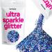 Hemway Chunky Glitter Ultra -Sparkle 1/40 "0.025" 0.6mm Cosmetic Safe - Gun Metal Gray Holographic Gun Metal Holographic Chunky - 100g