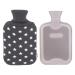 HomeTop Premium Classic Rubber Hot Water Bottle and Star Print Knit Cover (2L, Gray) Gray 2L