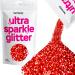 Hemway Extra Chunky Glitter 100g 3.5oz Cosmetic Safe 1mm 1/24" 0.04" - Red Red Extra Chunky - 100g