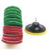 HUAWELL Drill Powered Brush Tile Scrubber Scouring Pads Cleaning Kit 2 Different Stiffness Disc Pad Holder with 12 Scrubbing Pads Cleans Large Flat Areas (4 Inch)