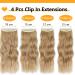 Clip-In Ombre Blonde Hair Extensions - Affordable Synthetic Double Weft 50cm 200g - Realistic Braid & Hair Part for Women - Buy Online on GoSupps.com