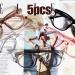 DEOMOR 5-Piece Decorative Retro Glasses Set - Colorful Non-Prescription Transparent Lenses for Stylish Look - Buy Online on GoSupps.com
