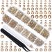 LPBeads 3456 Pieces 6 Sizes Champagne Flat Back Round Crystal Rhinestones for Crafts Nails Art Face Makeup Clothes DIY with Pick Up Tweezers and Picking Pen Mix SS4 5 6 8 10 12 Champagne