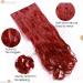 S-noilite 24 Dark Red Curly Wavy Clip-in Hair Extensions - Half Head 5 Clips Hairpiece - Buy Online on GoSupps.com