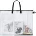 Outus Art Portfolio Bag Poster Storage Bag Board Holder with Handle and Zipper 19 x 24 Inch Organizer Transparent Bag for Large Posters, Poster Board, Painting, Bulletin Boards (1 Piece)