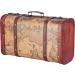 Vintage Composite Wood Portable Suitcase with Map Pattern - Stylish Storage Chest for International Shipping - Buy Online on GoSupps.com