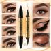  JRYGAC Eyebrow pencil 2-in-1 eyeliner pencil eyebrow makeup waterproof eyebrow pencil 3D waterproof microblading eyebrow pen (Black) - Buy Online on GoSupps.com