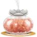 Essential Oil Diffusers Salt Lamp: YeeQue Small Aromatherapy Diffuser for Bedroom Home Office Cute Lotus Himalayan Pink Crystal Auto Shut-Off 7 Colors LED Light - White