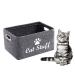 Geyecete Dog Apparel & Accessories/Dog Toys/Pet Supplies Storage Basket/Bin with Handles, Collapsible & Convenient Storage Solution for Office, Bedroom, Closet, Toys, Laundry "Cat Stuff" Grey