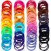 200 Pieces No-metal Hair Elastics Hair Ties Ponytail Holders Hair Bands (2 mm x 2.5 cm Multicolor) 0.07x0.98 Inch (Pack of 200) Multicolor