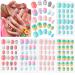 120 pieces girls on press nails fake nails artificial nail tips children full cover short wrong fingernails for girls children nail art decoration (sweet girl)