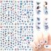 4 Sheets Cartoon Nail Art Stickers Decals 3D Self Adhesive Nail Art Supplies Cute Cartoon Nail Stickers DIY Nail Designs Sticker Luxury Designer Nail Stickers for Girls Women Kids B