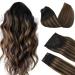 Doores hair extensions real hair extensions clip in balayage natural black to chestnut brown 40cm 16 inch 9 pieces 150g remy hair extension real hair natural real hair extensions 40cm-15g #1b/6/1b balayage natural black to chestnut brown