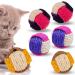 6 Pack Cat Toy Ball Cat Sisal Balls Toys for Indoor Cats Interactive Durable Pet Cat Ball with Bells Animal Pet Games Supplies (Random Color)