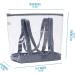 VENO Clear Vinyl PVC Tote Stadium Approved Bag Set of 2 Gray - Beach Pool Outdoor Transparent Pack - Buy Online on GoSupps.com