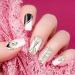 Maitys 120pc Short Square Rhinestone Flower Full Cover Press-On Nails - Glossy Acrylic Designs for Nail Salon & DIY Decoration - Women/Girls - Buy Online on GoSupps.com