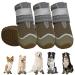 Slowton dog shoes Paw protection 4 pieces of breathable dogs shoes outdoor with non-slip sole adjustable reflective Velcro fastener Hunde boots for small medium and large dogs size 4: width 5.5 cm L.Hellbraun-on-acting (4 pieces)