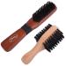 Fine Lines - Long Paddle Bristle Brush + Mini Bristle Brush Set - Boar and Nylon Bristle Hair Brush Set - Soft Bristle Hair Brush for Afro Wet or Curly Hair - Bristle Hair Brushes for Women and Men Long + Double Sided Mini Brush Set