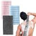 3 Piece Exfoliating Towel Back Scrubber Dead Skin Removal Soft and Smooth Skin Deep Exfoliating Towel/Natural Body Exfoliator Bath Scrub Loofah for Men & Women(Black Pink Blue)