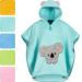 Morning star Badeponcho Children Baby Girls Boys 100% Cotton Oeko-Tex Baby Bath towel hooded towel bathrobe ferry 1-3 years of turquoise-koala