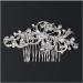 Oladfiop Women's Silver Rhinestone Bridal Wedding Flowers Pearl Headband Hair Clip Comb - Buy Online on GoSupps.com