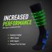 CFA V1 Compression Socks for Men & Women - Ideal for Running Gym Cycling & Muscle Recovery - Sustainable Danish Design in Super Black/Blue - Buy Online on GoSupps.com