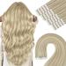 Youngsee Tape in Extensions Real Hair Blond 35cm Tape Extensions Ashblond with Platinblond Tape Real Hair Extensions Invisible Tape Extensions Remy Tape In Hair Extensions 50g 20Pcs #18/613 35 cm 2- #18P613