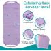 4 Pack Exfoliating Body Scrubber with Handles - Nylon Exfoliating Cloth Back Scrubber Set for Women & Men - Extended Length, Stretchable Pull Strap - Shower Accessories (Green, Blue, Purple, Pink) - Buy Online on GoSupps.com