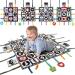 teytoy Tummy Time Floor Mirror, Double High Contrast Play and Pat Activity Mat Black and White Baby Crinkle Toys with Teether, Great Gift for Infants Boys and Girls -Pack of 4 Simple Patterns