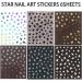 Independence Day Nail Art Sticker Set - Black White Gold Sliver Laser Star Design - 6 Sheets for Acrylic Nails - Nail Decoration for Women & Girls - Buy Online on GoSupps.com