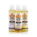 A trio of original luxury cocoa butter body oils, lemon and lavender. 3 x 200ml