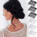 24-Piece Small Plastic French Hair Side Combs for Bridal Wedding Veil - Black/Clear - Buy Online on GoSupps.com