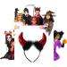 Lizzy 2x Devil Headband With Fur | Halloween Head Hair Headbopper Hat Adult kids Mens Womens Fancy Dress Devil Angel Costume Accessory Cosplay Dark Night Party - Buy Online on GoSupps.com