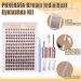 PHKERATA Brown Cluster Lashes Kit - Individual Eyelashes C Curl Extension Set with Glue, Seal, and Tweezers - Buy Online on GoSupps.com