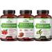 Zazzee Ultimate CardioVascu Support Bundle | Red Yeast Rice with CoQ10 Plus 50x Concentrated Olive Leaf Extract & 20:1 Extra Strength Hawthorn Berry Capsules | Non-GMO Vegan & ISO Lab Tested