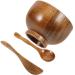Kit Bol Masque Bois Spatule et Cuill re Ensemble 3 Pi ces pour Pr paration Masque Visage Accessoire Beaut pour Usage Domestique R utilisable