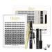QueWel eyelash cluster 144 PCs DIY eyelash extensions kit super hold cluster eyelash binding and sealing cluster eyelash application application tool (qu-h-dh-02) 1 piece (1 Pack) Qu-h-DH-02