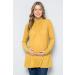 Maternity Knit Sweater - High Neck Shawl Collar Tunic Top | Mustard, Size L | Made in USA - Buy Online on GoSupps.com