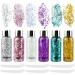 Anntim 6 Bottle Body Gel glitter make -up Festival Glitzer Face Glitzer Hair Fasching Glitzer Schminke Body Gel Gelitzer for Christmas Festival Masquerade Birthday MakeUp