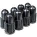 8 Pack Black Plastic Valve Caps for Bicycle Tires - Compatible with Dunlop & Presta Valves | Durable Tire Valve Covers - Buy Online on GoSupps.com