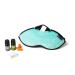 Redolence Aromatherapy Plush Sleep Mask Set w/ 2-5ml Pure Essential Oils - Lavender and Peppermint 5 Refill Pads and Pair of Foam earplugs (Calm Sea Green)