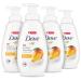 Dove Foaming Body Wash for All Skin Types Mango Butter For Glowing Skin 13.5 Ounce (Pack of 4)