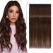 22 inch SEGO One Piece Clip in Human Hair Extension #4 Medium Brown Straight (55g)