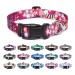 Mercano dog collar adjustable soft nylon comfort & robust patterned dog collar for small medium -sized dog puppies cats (L colorful flowers) l colorful flowers
