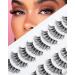 Mink Lashes Full Volume Lashes Natural Look False Lashes Cat Eye Lashes Lifting Effect False Eyelashes 10 Pairs D-M07 D-M07 (14mm)
